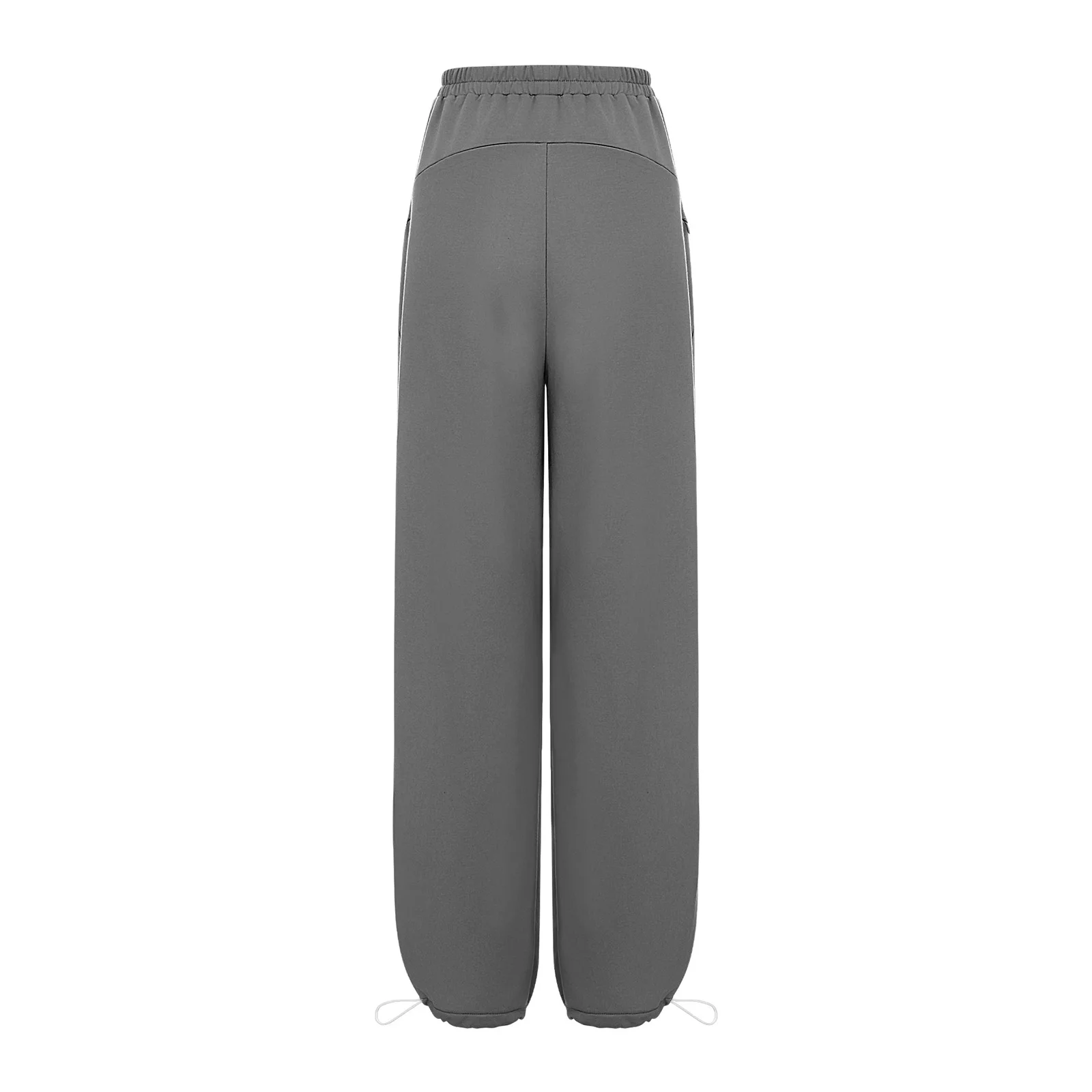 Womens Sports Pants Back Invisible Zipper Wide-Leg Pants Loungewear Elastic Waistband Drawstring Leg Opening Running Sweatpants
