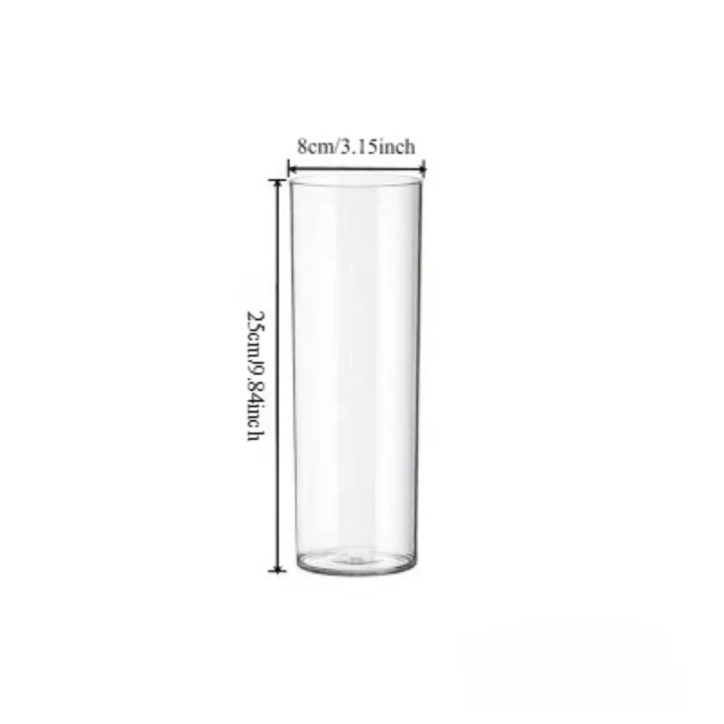 5pcs 25cm Shatterproof Transparent Plastic Vase - for Wedding, Party & home Decor -For Florals Minimalist Table Centerpieces