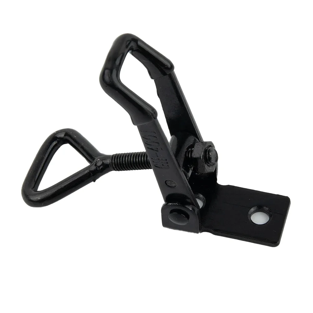 GH-4001 Black Adjustable Toggle Clamp Steel Hasp Catch Clip Quick Fixture 220lbs High Carbon Steel Black Hardware Fixture Parts