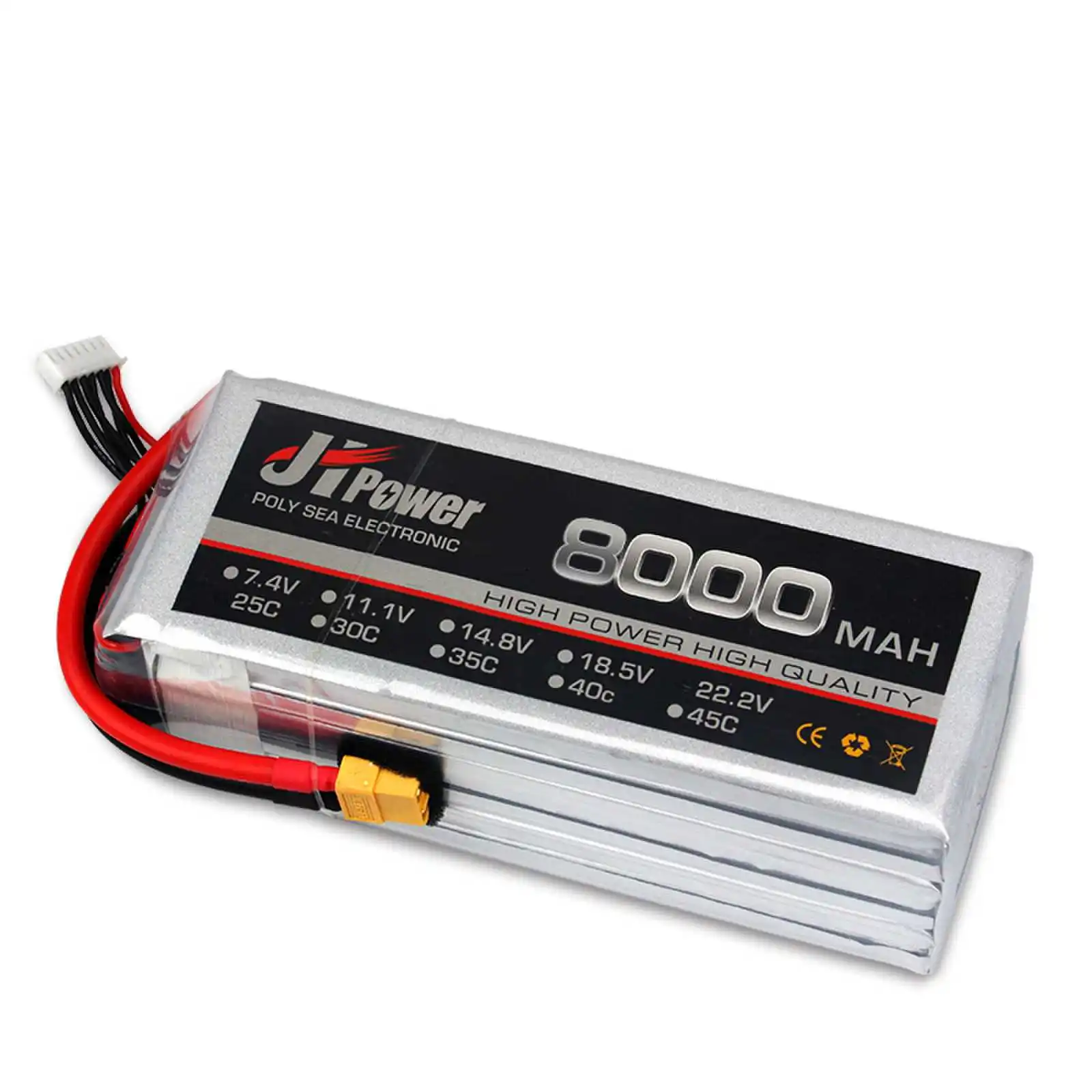 JH Power 3S 4S 5S 6S 7S 8S RC LiPo batteria 11.1V 14.8V 18.5V 22.2V 25.9V 29.6V 8000mAh 25C per RC auto elicottero barca RC Drone