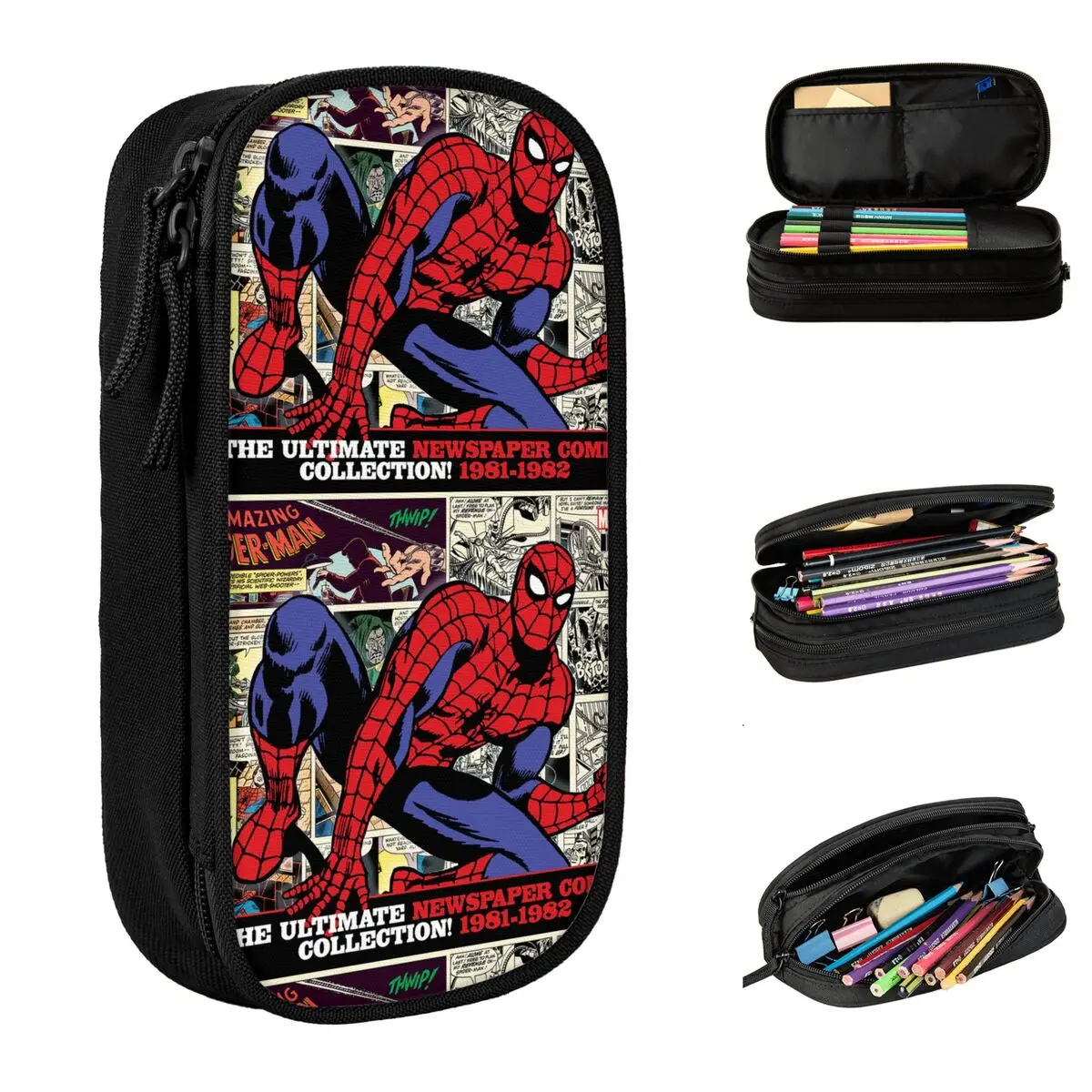 SpiderMan Pencil Case The Amazing Spider-Man Pencilcases Pen Holder for Girls Boys Large Bag Students School Zipper Stationery