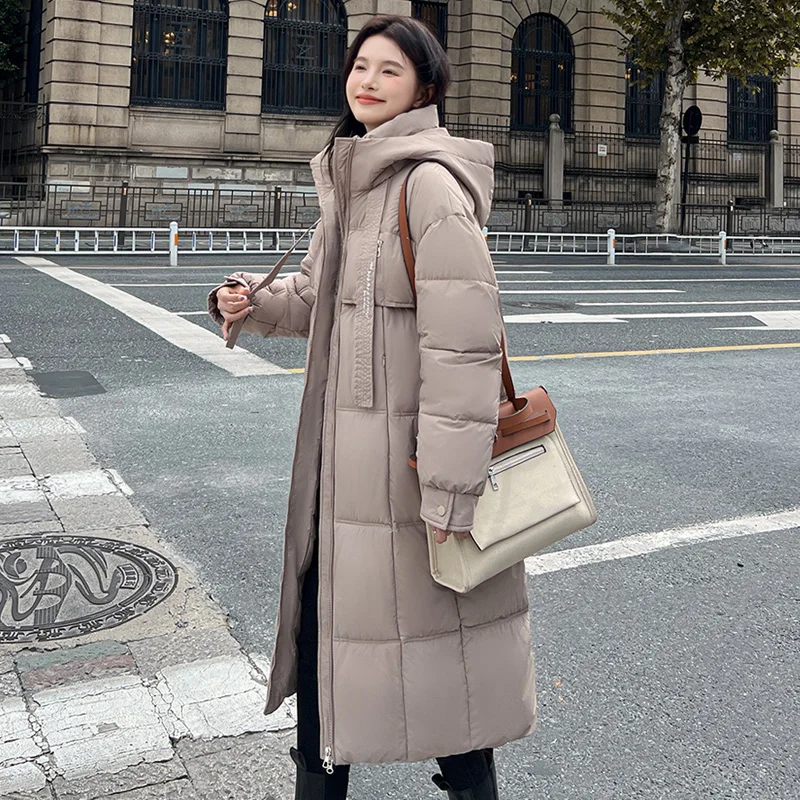 Abrigo largo de invierno para mujer, chaqueta acolchada de algodón, abrigo grueso, Parka larga para mujer