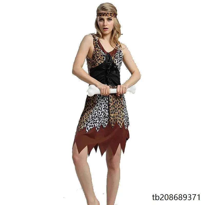 أزياء تنكرية للهالوين للرجال والنساء على شكل الأصلية الهيكلية الهندية، ملابس الصيادين البدائيين، أزياء الأداء، ملابس الرجل ال... #3