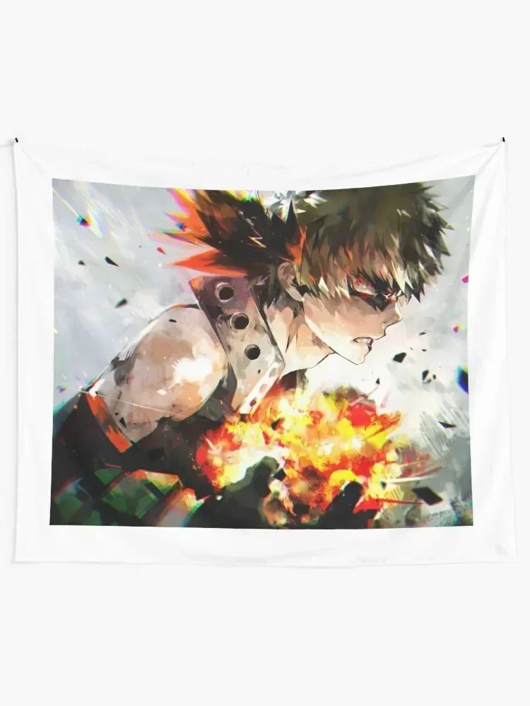 The Burning Rage Of Bakugo Katsuki Tapestry Room Decor Wall Hanging Wall Room Decor Korean Style Aesthetic Home Decor Tapestry