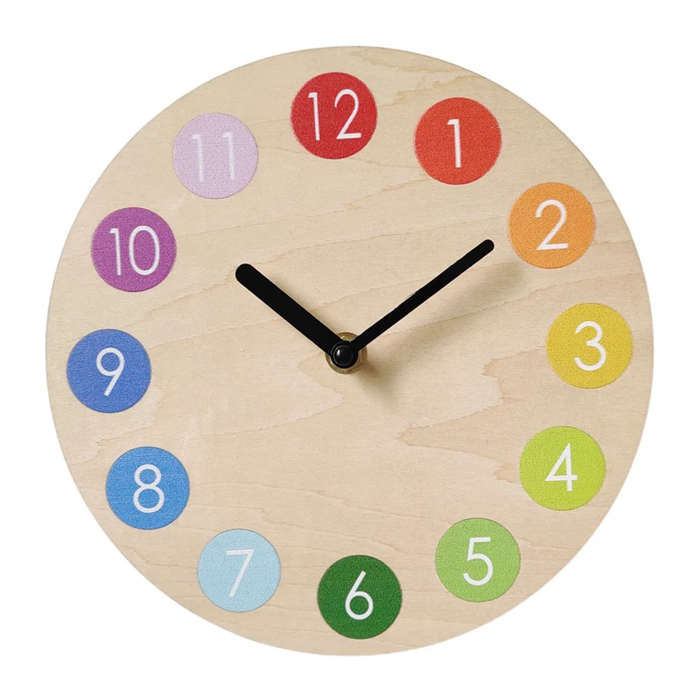 

Wooden Wall Clock Rainbow Color Mute Decorative Wall Hanging Clock for Home Living Room Bedroom Decor Art Living Room Decor