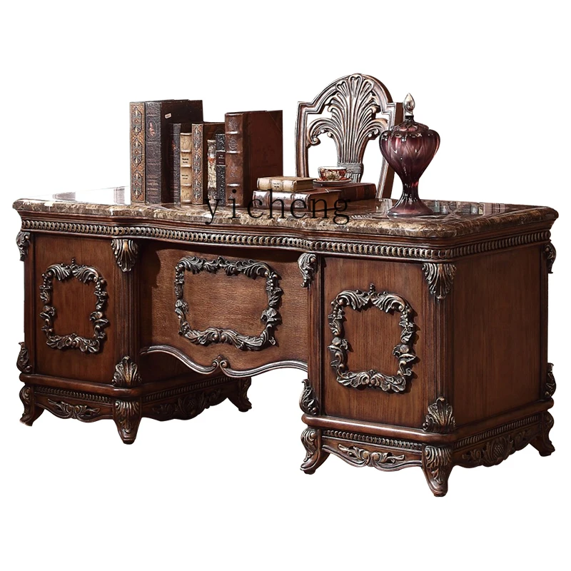 TQH European solid wood desk luxury  home American computer  boss desk writing desk