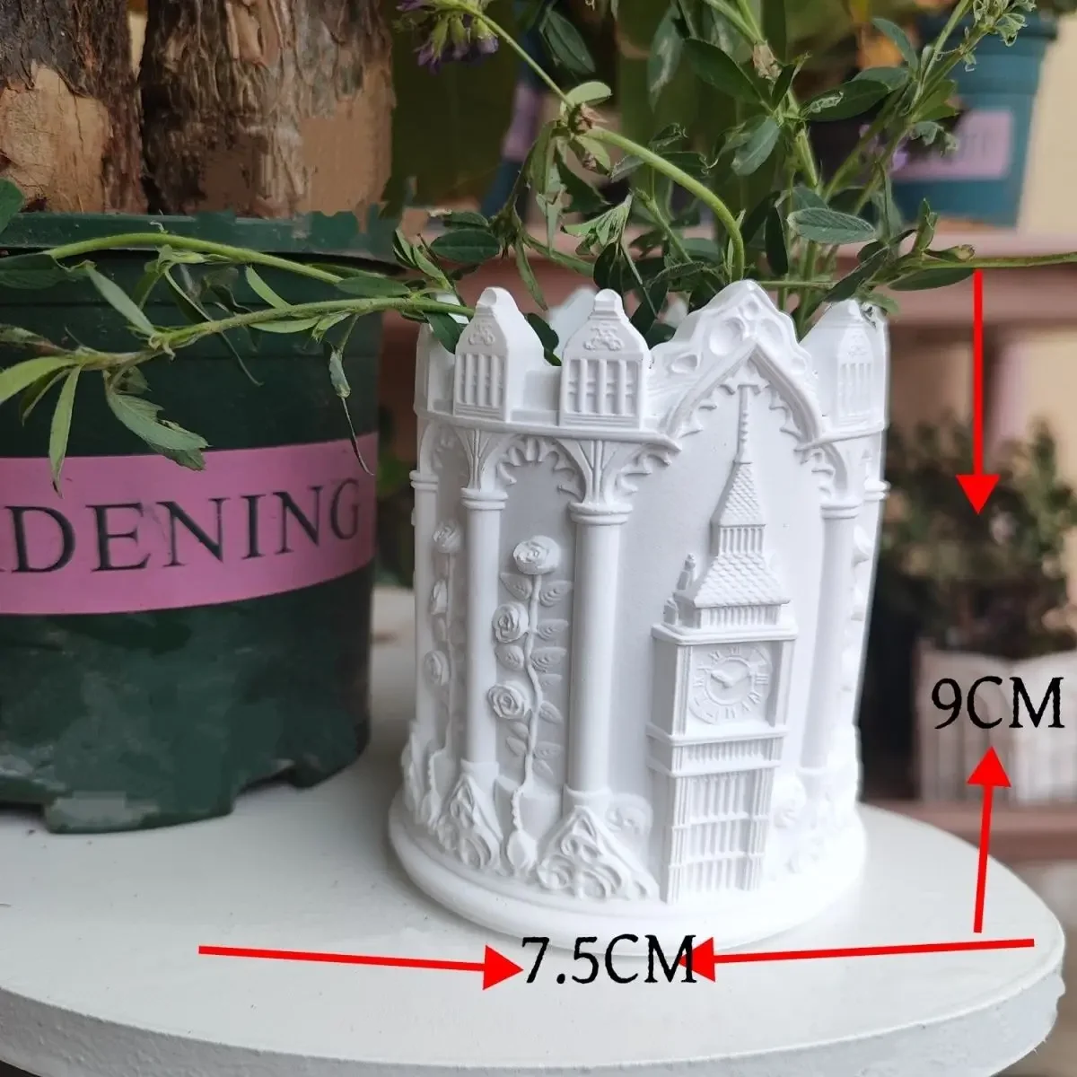 Pen Holder Roman Flower Vase Desktop Storage Box Decoration Plaster Creative Ornament Pen Holder Gifts Office Organizer