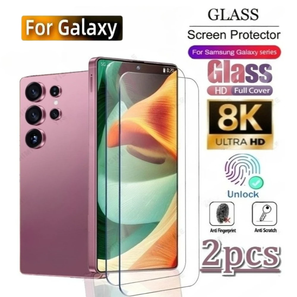 

2Pcs Ultra Clear Tempered Glass for Samsung Galaxy S26 S25 S24 Ultra S23 S22 S21 Plus S26 S25 Edge Anti-Scratch Screen Protector