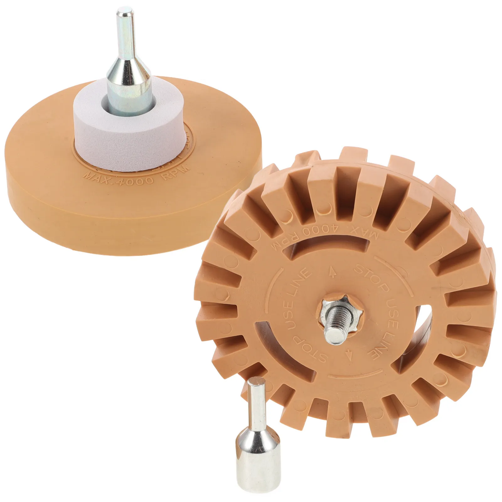 2Pcs Decal Eraser Wheel Sticker Remover Tool Pneumatic Rubber Wheel for Fast Glue Paint Tape Removal on Auto Body Glass Metal