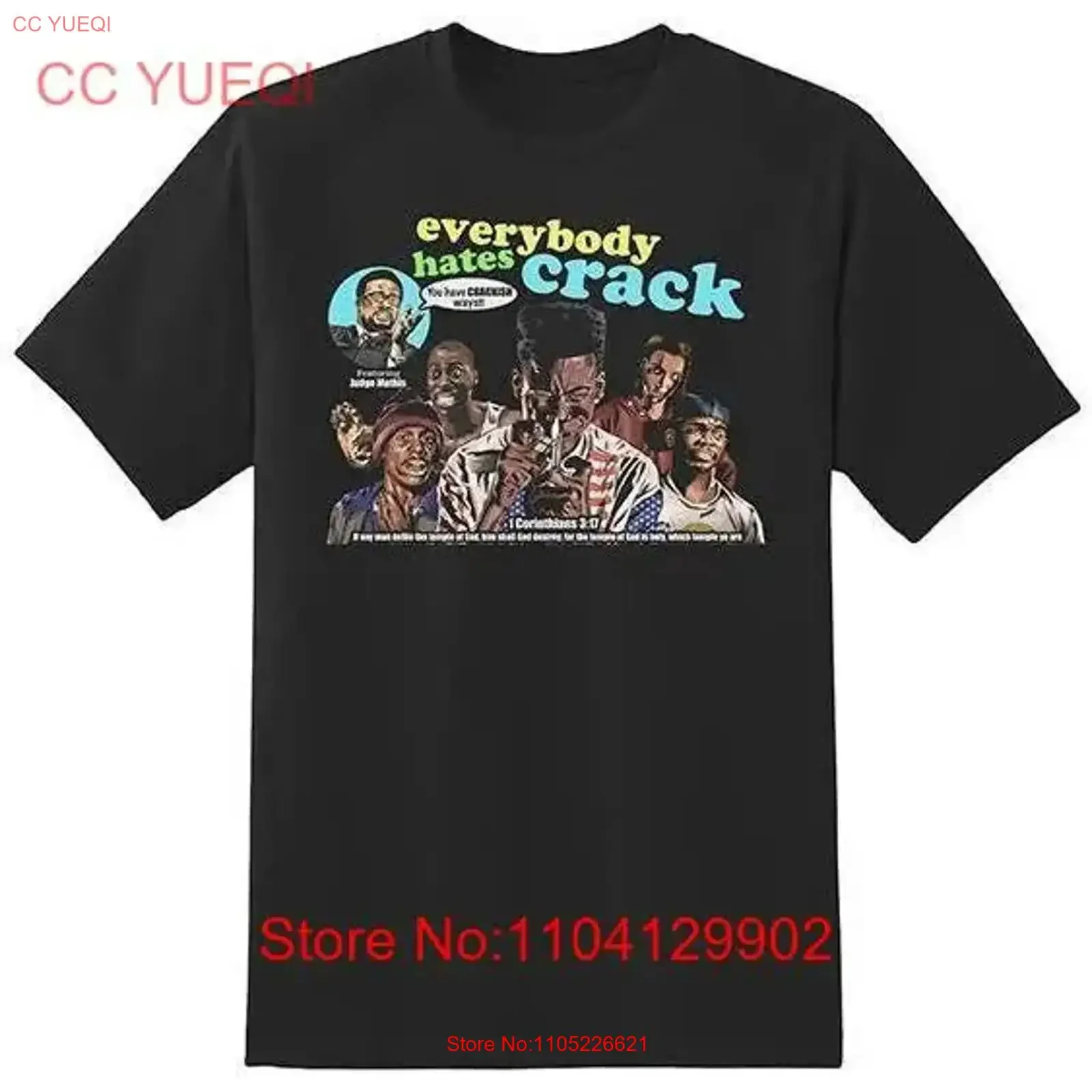 T-shirt vintage unisexe délavé pour homme, motif rock 'Everybody Hates Chris Christian', 'Judge Mathis', 'New Jack City', 'Friday Menace to society'