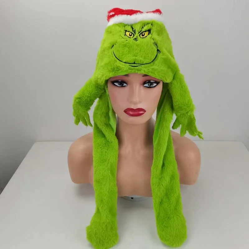 크리스마스 시리즈 모자 녹색 괴물 산타클로스 밀루 사슴 만화 귀여운 플러시 모자 겨울 방한 모자 크리스마스 선물 어린이용