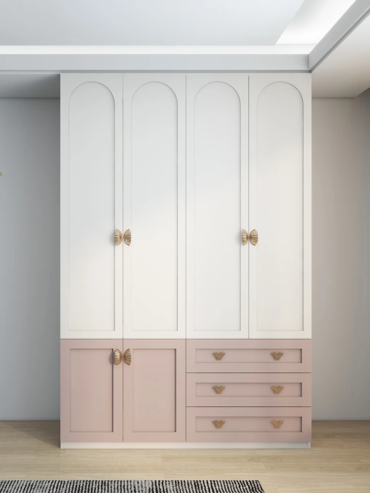 

Modern simple solid wood new 2024 cream wind boys and girls storage cabinet