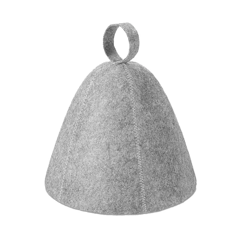 Anti Heat Sauna Hat Thicken Wool Felt Shower Cap Hair Turban Quickly Towel Drying Towel Hats For Sauna Bathroom Easy To Use Grey