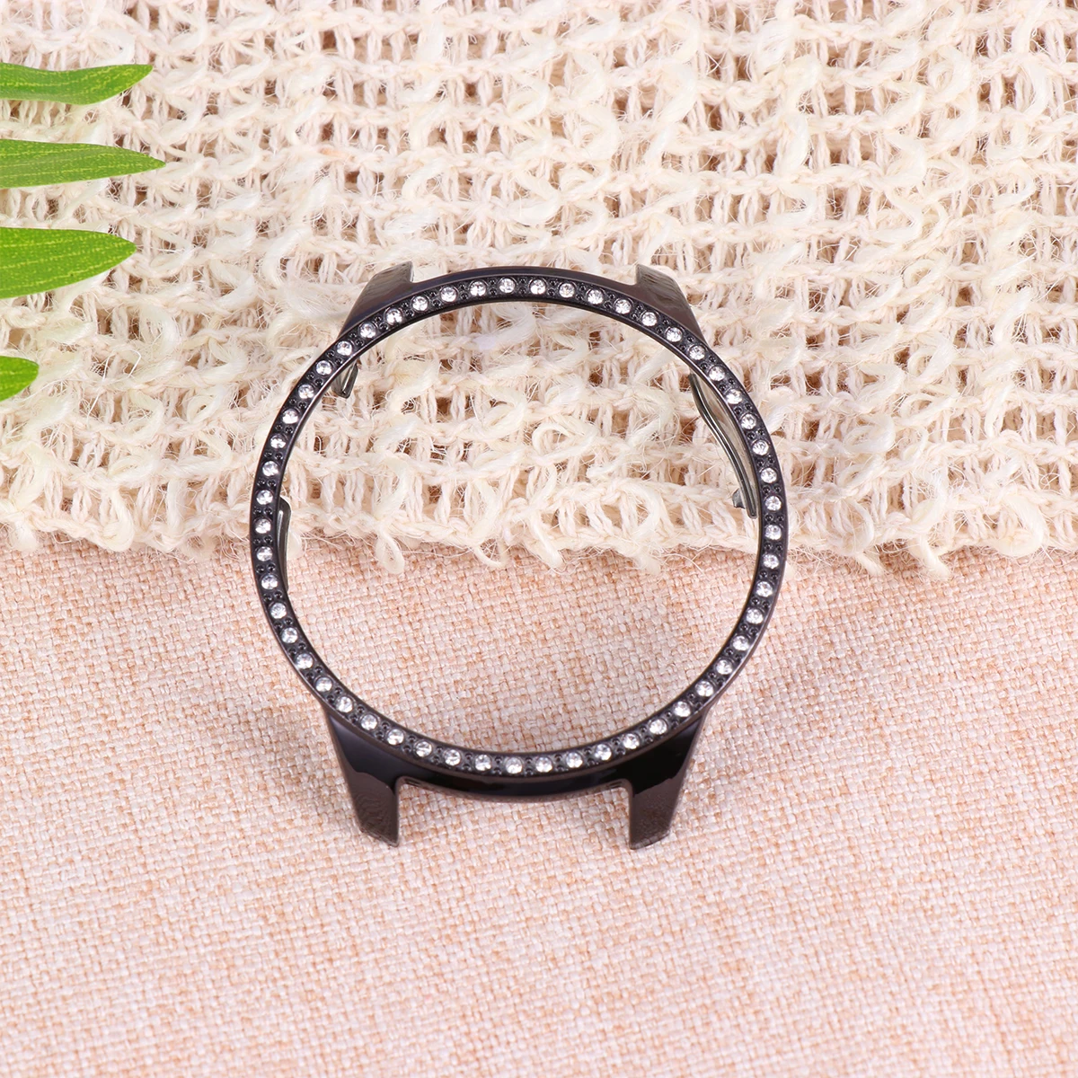 

Delicate Watch Protective Case -Encrusted Plating Cover Anti-Scratch Sturdy Stylish 40mm Watch Black