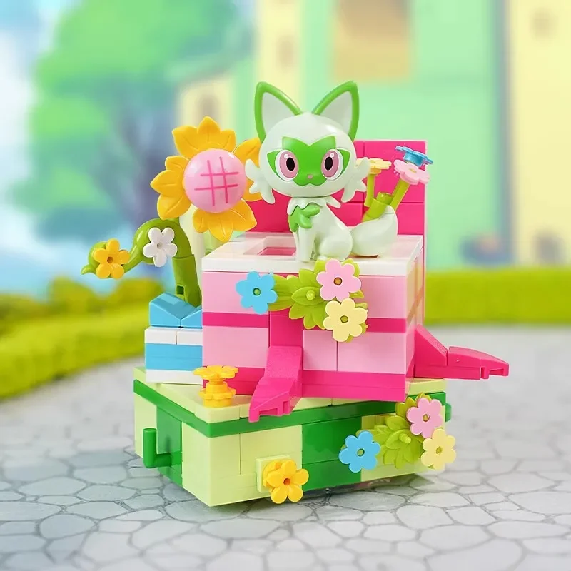 keeppley Pokemon Bausteine Party Parade Pikachu Sprigatito Fuecoco Quaxly Zug Patchwork Mini Ziegel Spielzeug Modelle Ornamente Geschenke 6