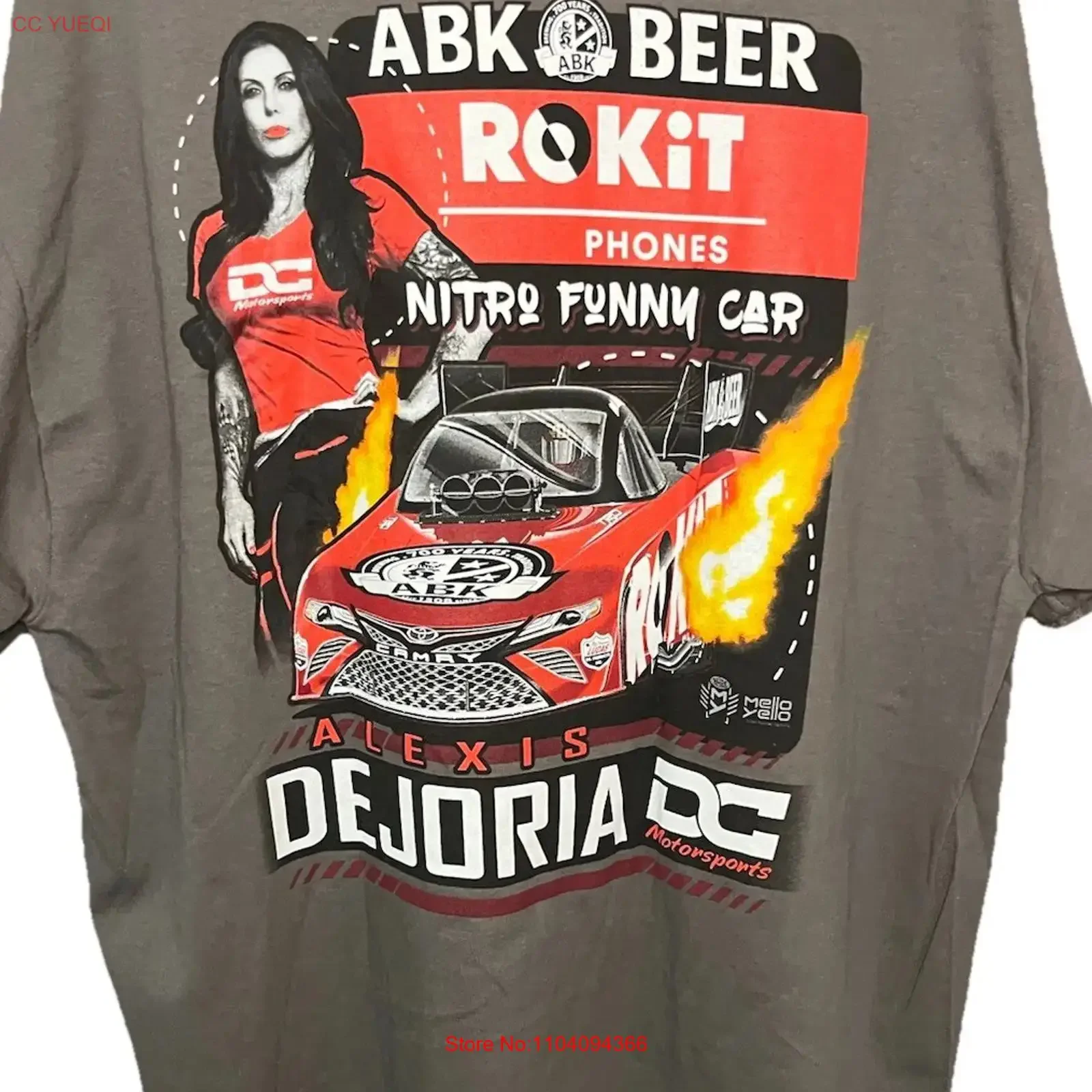 Alexis Dejoria Nitro Funny Car Rokit Phones Double Sided Logo Race T Shirt XL vintage Washed designer clothes graphic