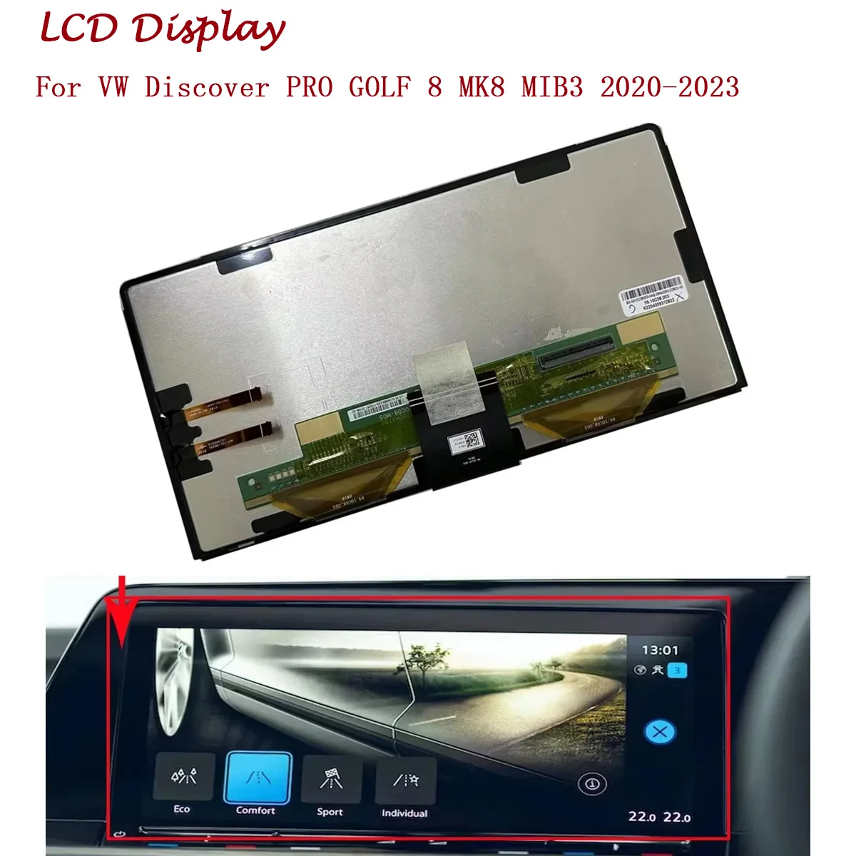 

10 inch 5H0919605B Display for VW Discover PRO GOLF 8 MK8 MIB3 2020-2023 Touch Screen GLASS Digitizer Radio Repair Parts