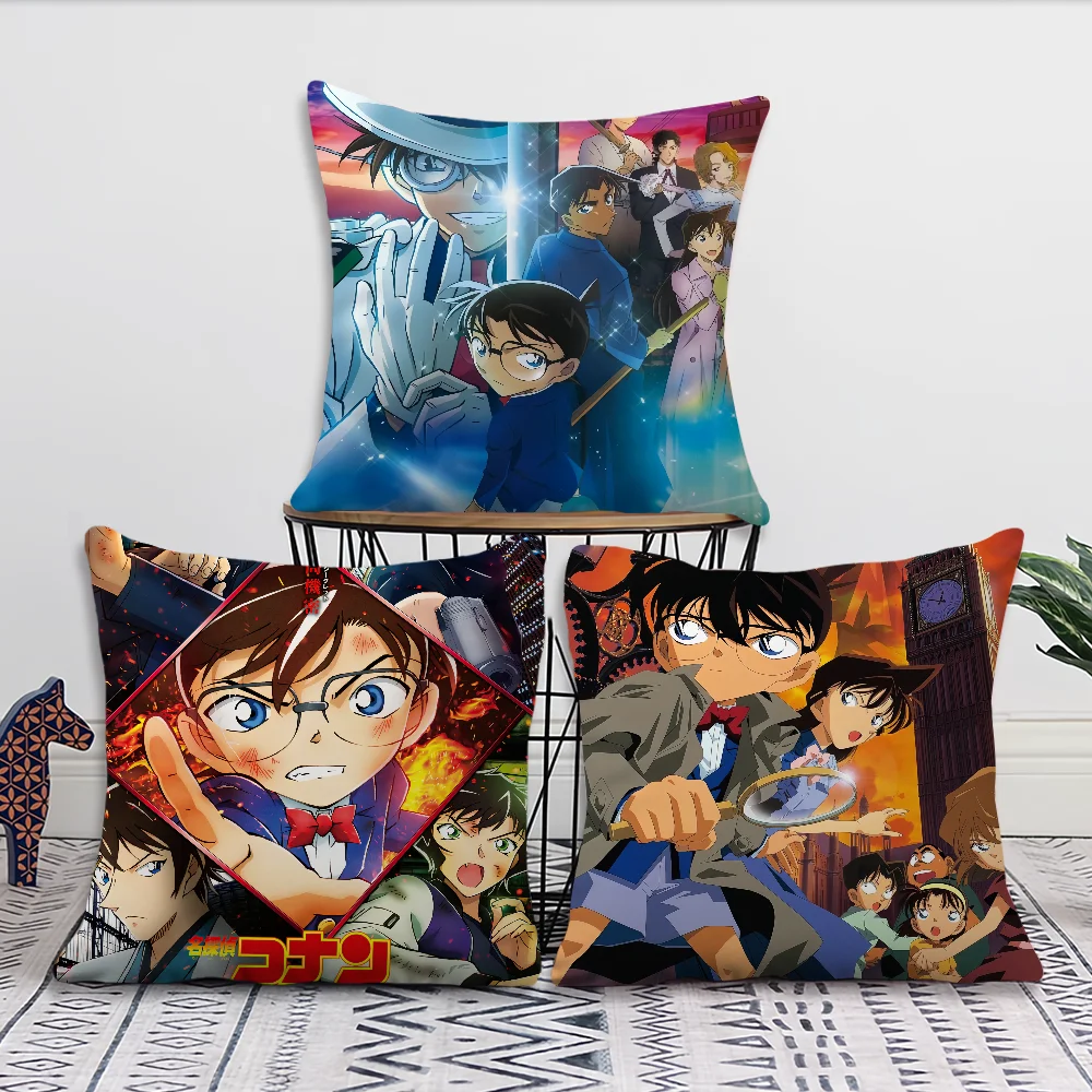 Classic Comic Sofa Living Room Bedroom Headboard Backrest Cushion Square Cushion Nap Time D-Detective Conan Pillow Case