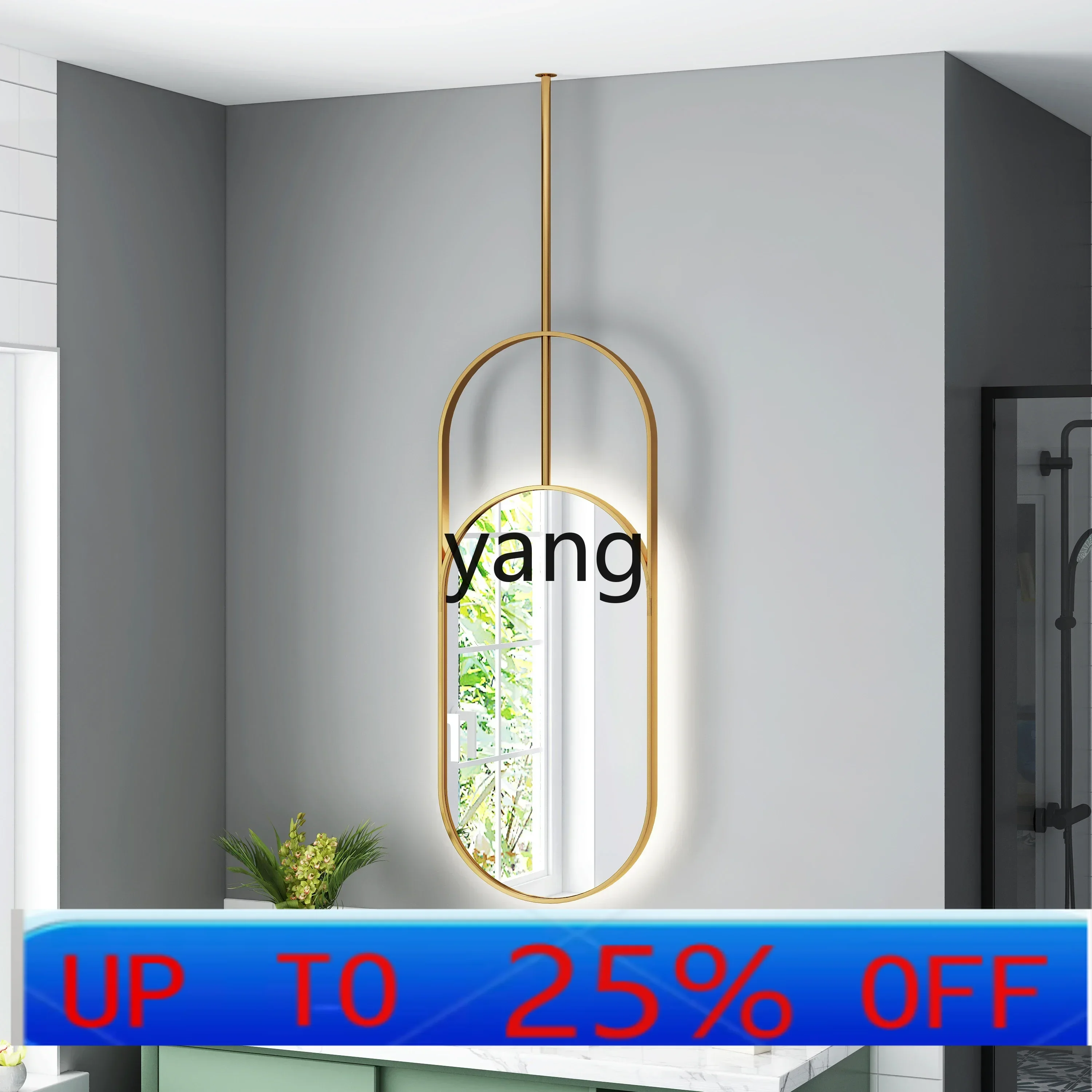 

LHH boom oval bathroom mirror toilet bathroom oval ceiling hanging mirror