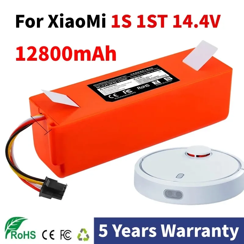 

For Xiaomi roborock S50 S51 T4 T6 12800mAh 14.4V 12.8Ah Li-ion Battery for roborock S50 S51 Robot Vacuum Cleaner