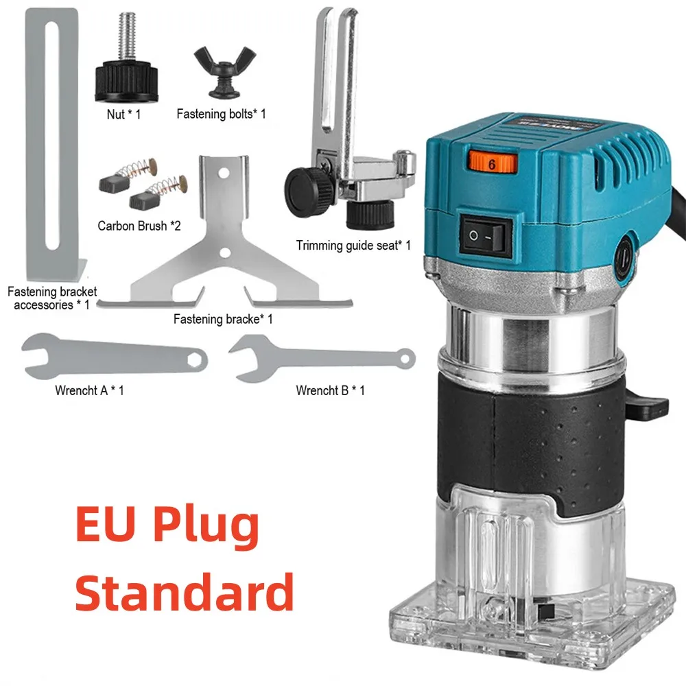 

Electric Trimmer Wood Milling Trimming Engraving Slotting Machine Versatile Woodworking Router Power Tool with Milling Cutters