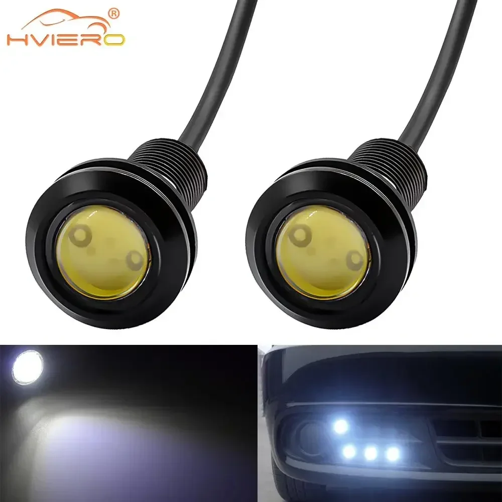 2X Auto Car Led Daytime Running Light DRL 18mm Day Eagle Eye Lamp Backup Reversing Parking Signal Waterproof Headlight Fog Bulb