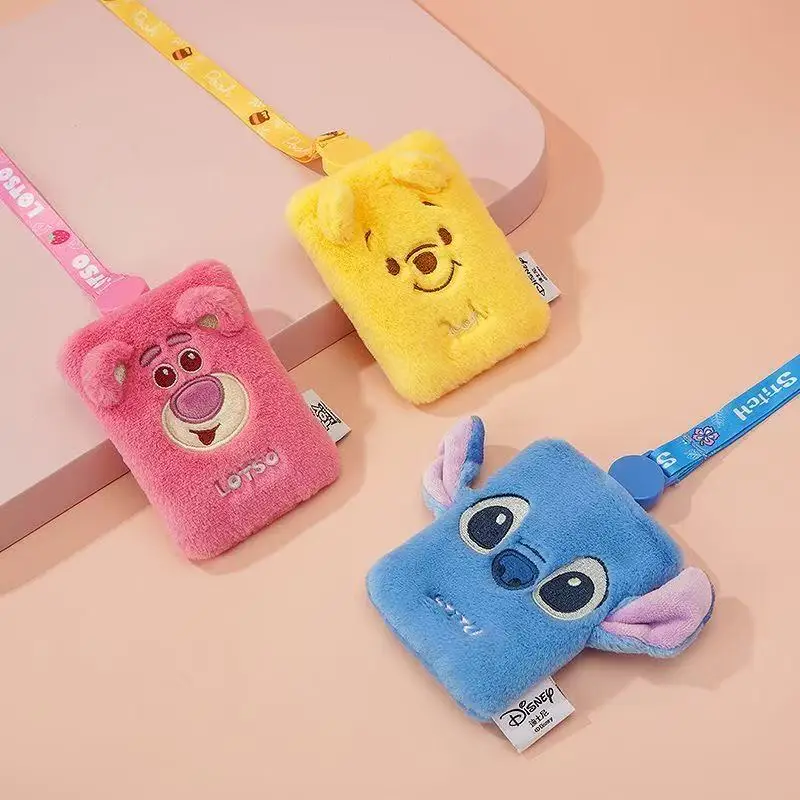 

Disney Lotso Card Holders ID Card Fluffy Keychain Kawaii Cartoon Anime Small Wallet Student Card Bus Card Holder Children Gifts