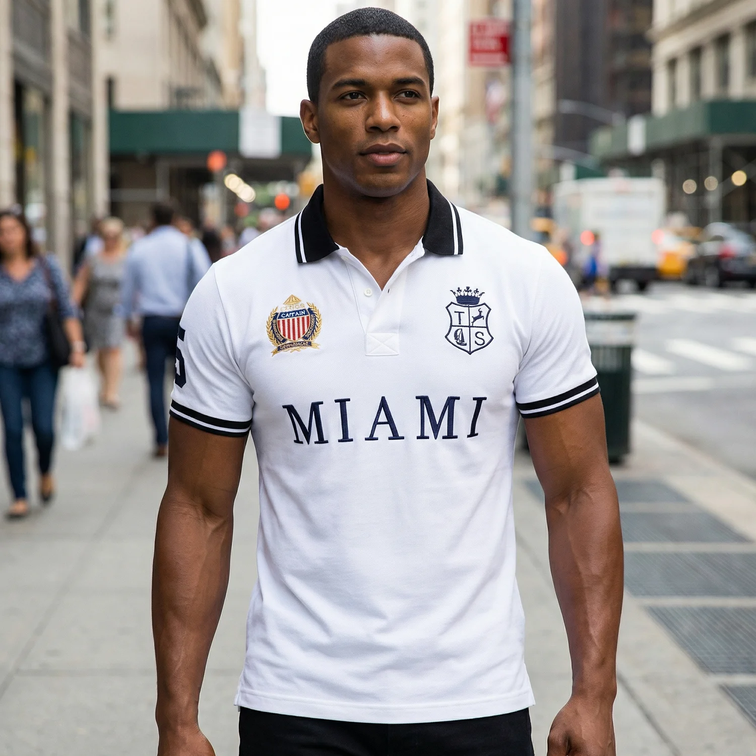 Summer Men's Polo Shirt Classic Miami Embroidery Short Sleeve Casual Sports White Collar T-SHIRTS Plus Size XS- 7XL Male Clothes — купить у AliExpress WW