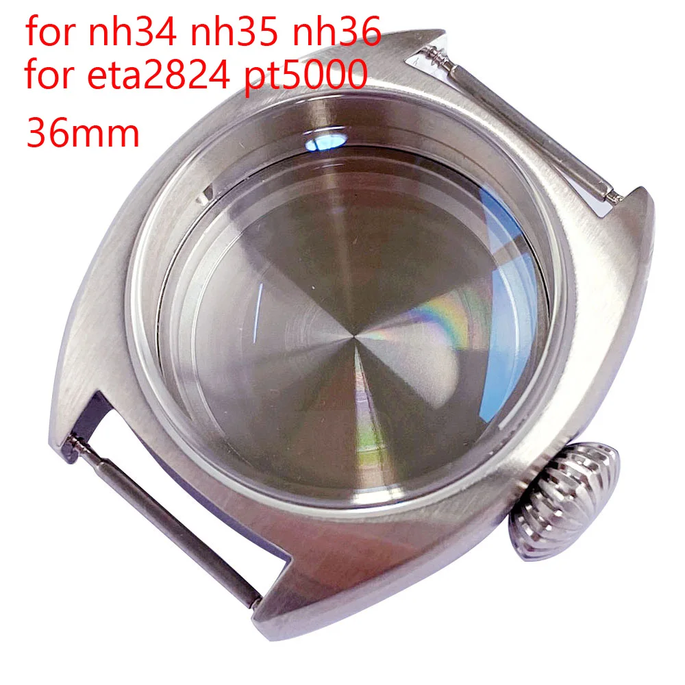 

200m Waterproof Brush Small 36mm NH35 Watch Case for NH34 NH36 NH38 NH70 NH72 ETA2824 PT5000 ST2130 AR Sapphire Glass Big Crown