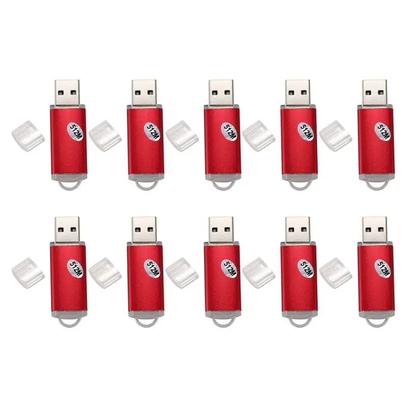 N36R-10X USB 2.0 Flash Memory Stick Pen Drive Storage Thumb Color:Red Capacity:512MB