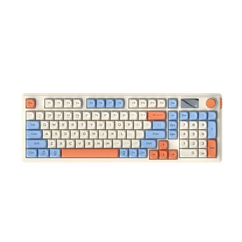 Three Mode Wireless Bluetooth Keyboard RGB Backlit Gaming Office Keyboard for Laptop Computer Silent Membrane Keys Wired USB