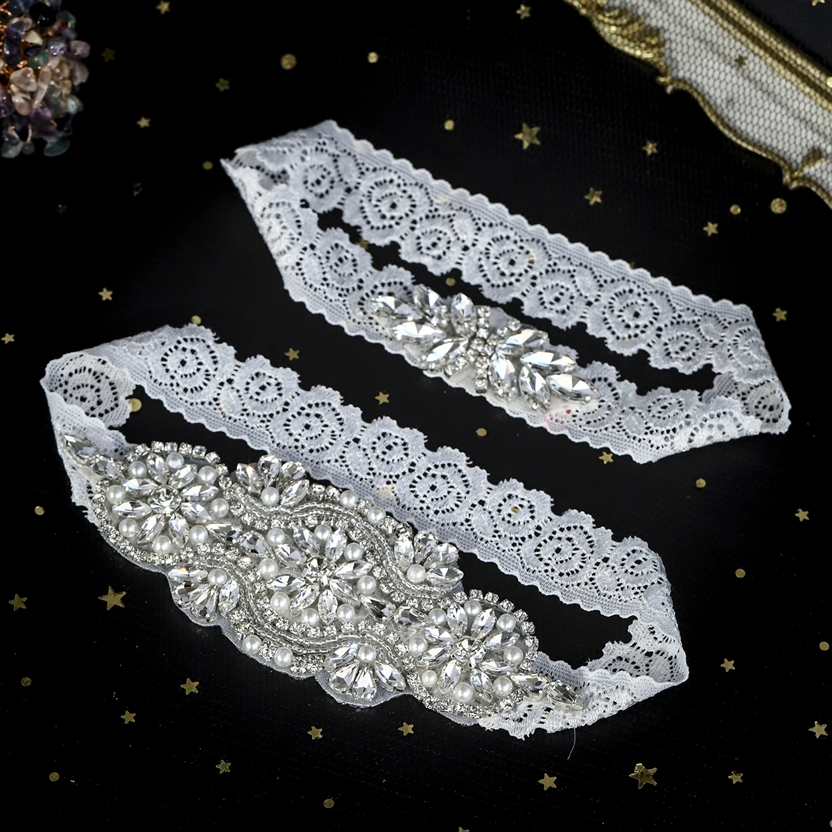 Sexy Lingerie Wedding Garter Belt Bride Party Cosplay Accessories Jewelry Bowknot Lace Elastic Leg Ring Bridal Leg Garter
