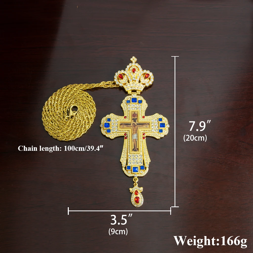 Eastern Orthodox Father Chest Cross Retro Jesus Passion Icon Alloy Pendant Portable Prayer Supplies Factory Direct Sales