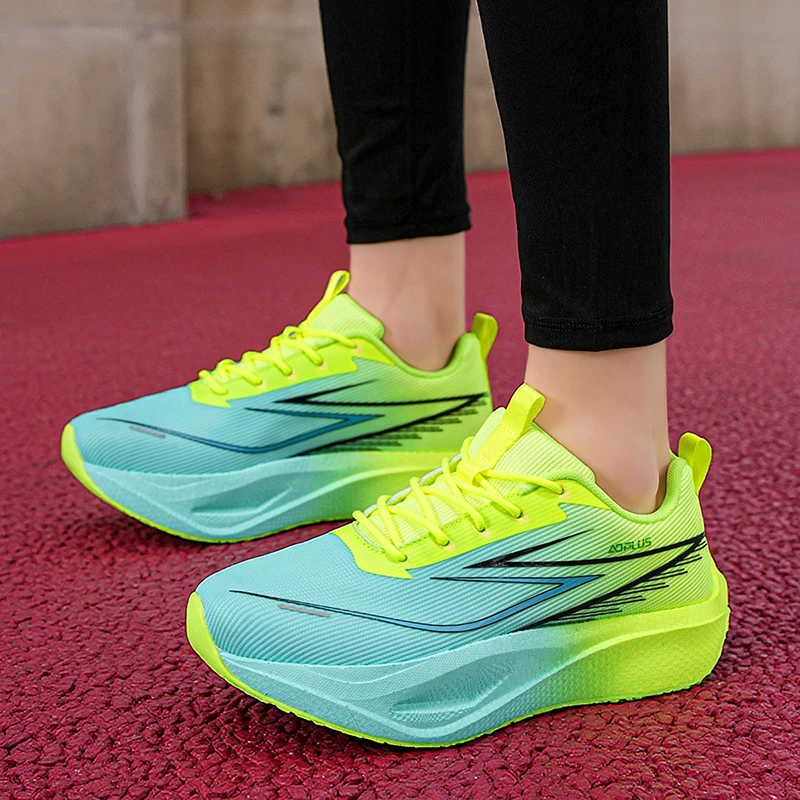 Pop up popcorn thick sole height increase anti slip breathable lightweight shock-absorbing rebound casual sports running shoes