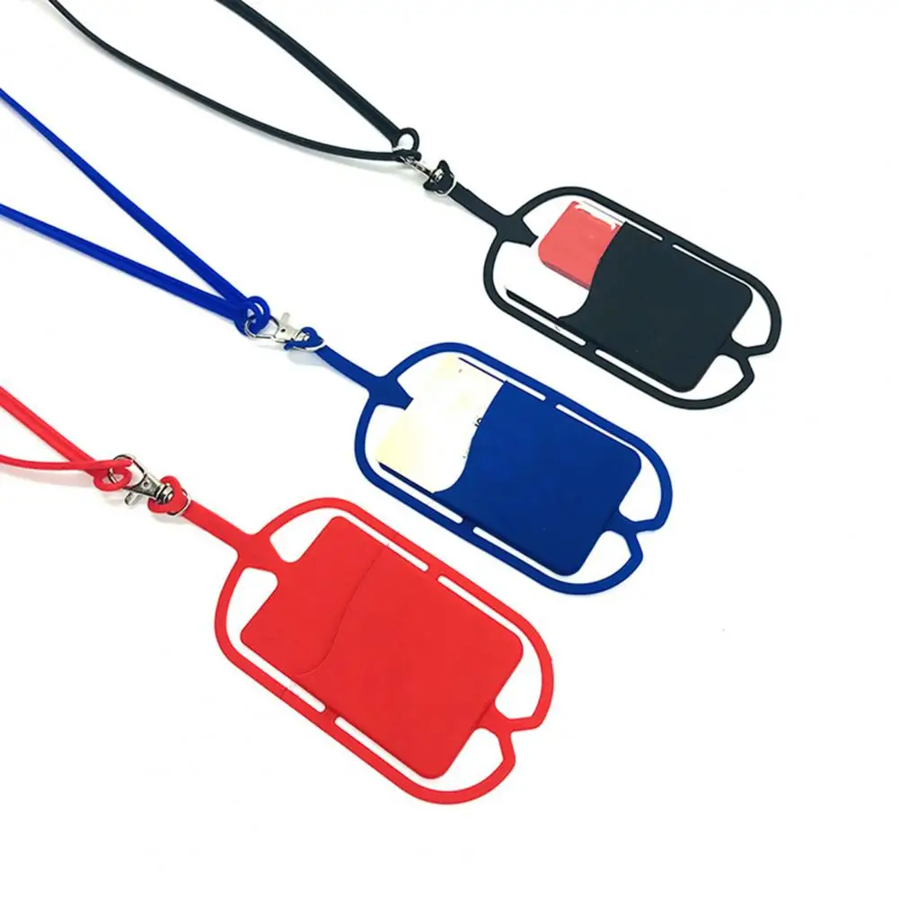 Silicone Anti-Roubo Cordão do Telefone Móvel, Suporte do Cartão Lanyard, Anti-Fall, Leve, Pescoço Pendurado Strap, Junta