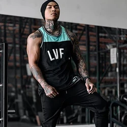 Men's Gym Fitness Quick Dry Basketball Tank Top Jogger Sleeveless Shirt Breathable Sports Vest Male Running Clothing Casual Vest