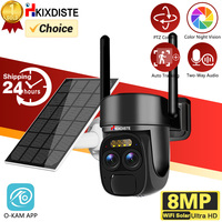 4K Wifi PTZ Solar Security IP Camera Wireless Outdoor 8MP Dual Lens 10X Zoom Auto Tracking CCTV Surveillance O-Kam App Camera