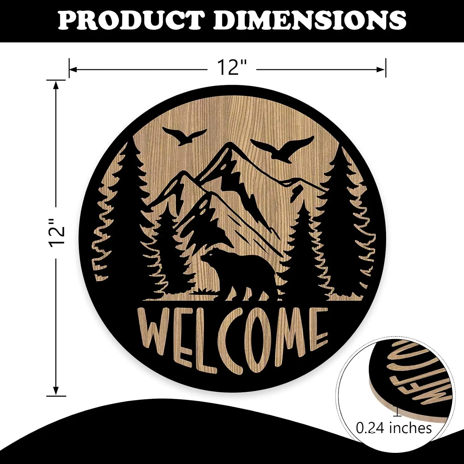 Welcome Adventure Camper Front Door Sign, Camping Bear Forest