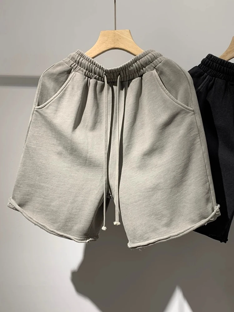 

Хлопковые orts Street Sle в стиле ретро, повседневные свободные прямые ноги длиной пять четвертей для мужчин и женщин, летние свободные брюки в стиле хип-хоп...