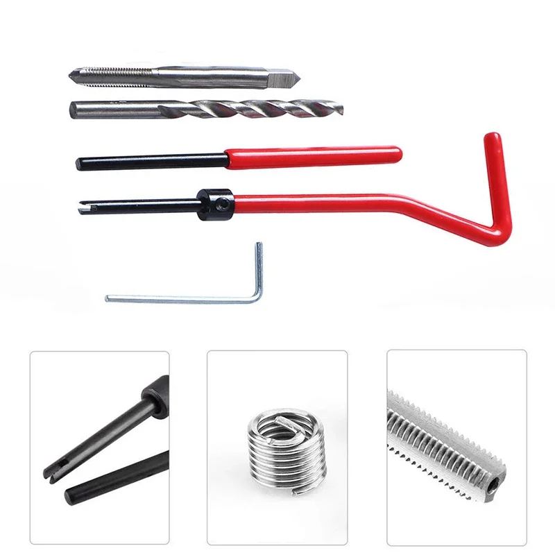 30PCS Metric Thread Repair Tool M5/M6/M8 Self Tapping Screw Sleeve Thread Inserts Inatallation Kit for Car Repair/Restore