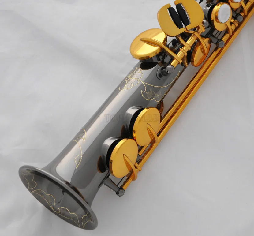 

Профессиональный черный никель-саксофон-сопрано Eb Sax Low Bb to High E с чехлом 2025