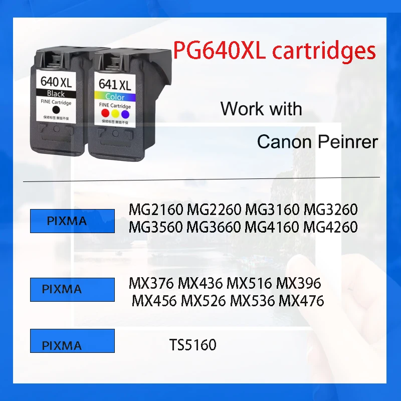 Einkshop Remanufactured PG640 CL641 PG 640 CL 641 XL Ink Cartridge for Canon 640XL 641XL Pixma MG2160 MG2260 MG3160 MG3260 MX376