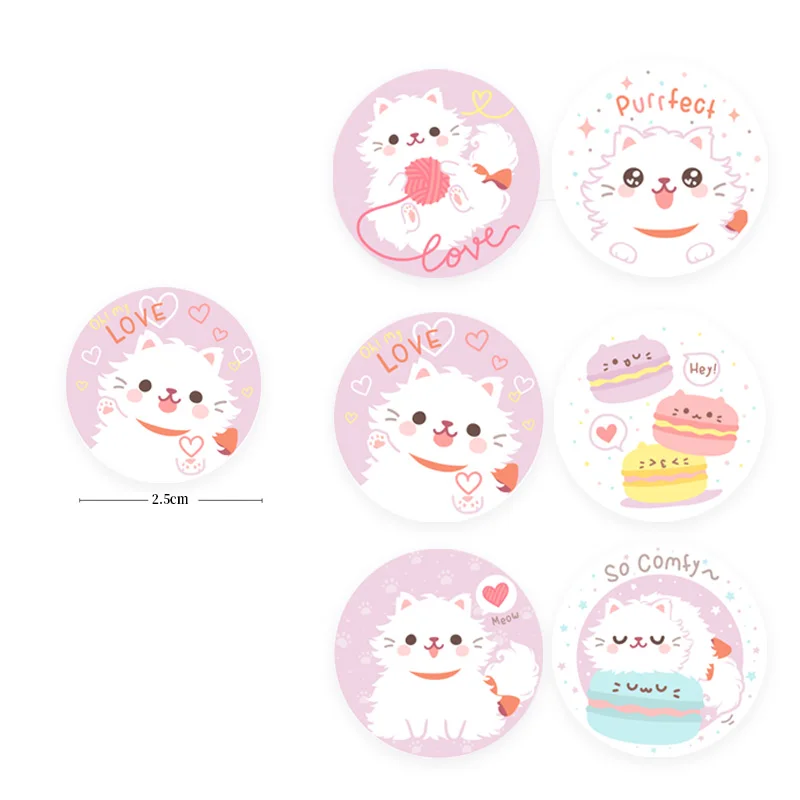 카와이 동물 스티커 베이킹 포장용 선물 장식 라벨, 봉투 씰링 키즈 보상 스티커, 500 개