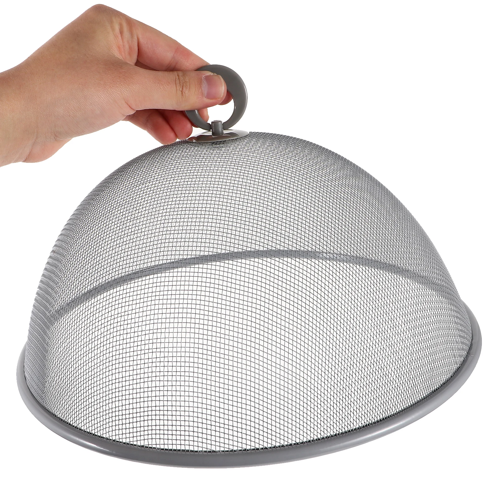

4pcs Food Covers Dust-proof Anti-mosquito Round Grey Mesh Tent Tableware Set Kitchen Dining Protection Household