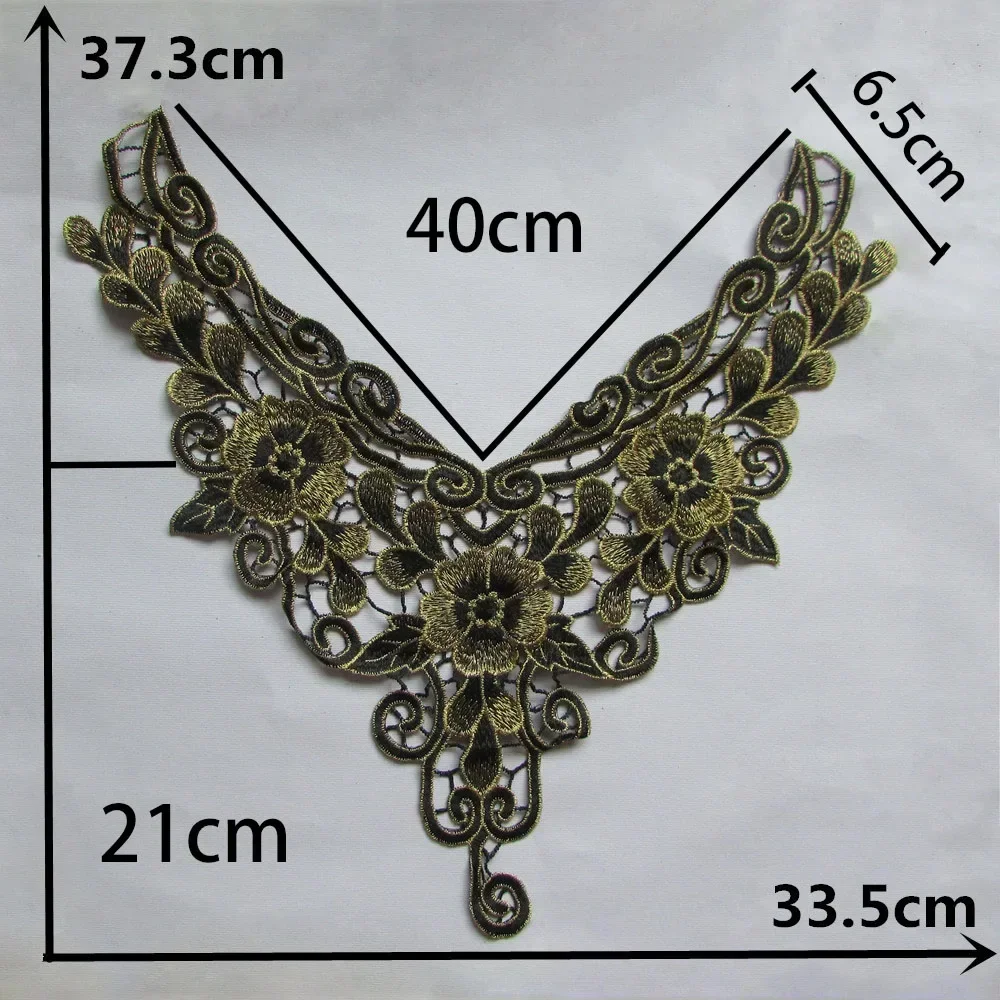 Wholesale sales of 1-10 pcs polyester colored embroidered collar lace DIY sewing decorative clothing accessories