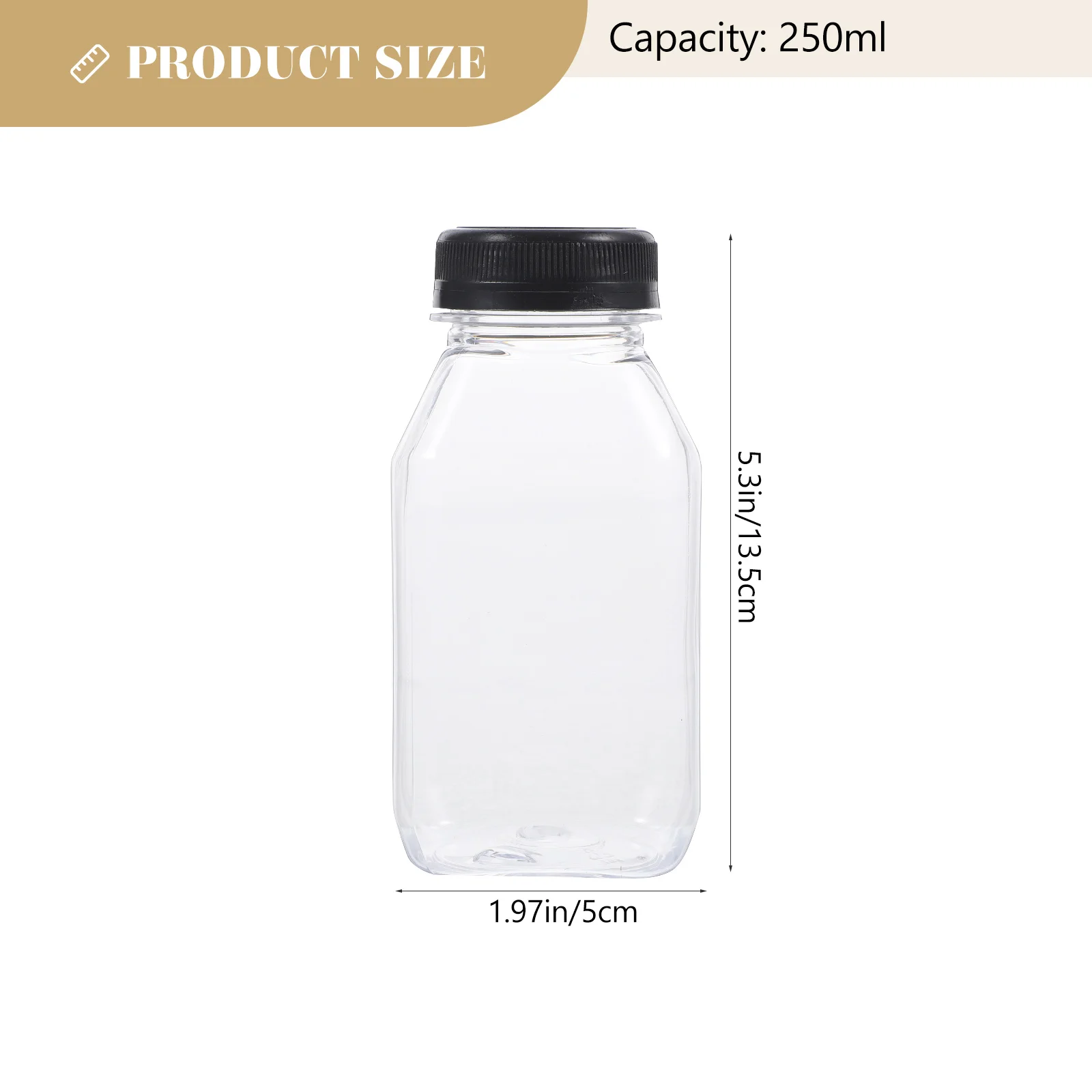 10 Pcs Transparent Juice Bottle Beverage 250ml 10pcs Anti-leak Bottles Juicing Drink Container Multipurpose Milk Coffee The Pet