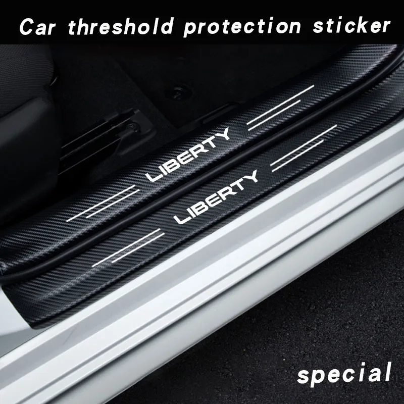 Car Carbon Fiber Threshold Protective Film Anti Scratch Waterproof Car Stickers For JEEP LIBERTY accessories Anti Scratch