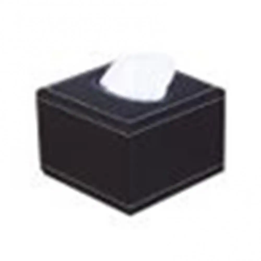 Box Cover Paper Napkin Holder Case Room Car Hotel Tissue Holder Waterproof Easy Cleaning Black Leather Living Room Bedroom