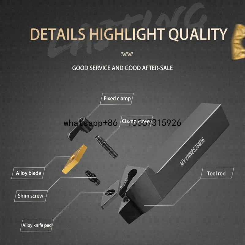 

Turning Tool Holder MVVNN1616K16 MVVNN2020K16 MVVNN2525M16 VNMG1604 Carbide Inserts MVVNN Lathe Cutting Tools