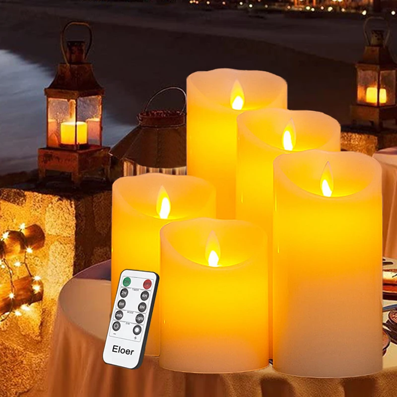 Creative Waterproof Flameless Candles Led Electronic Candle With 10-Key Remote Control For Outdoor And Indoor Wedding Decortion